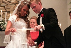 Lighting the unity candle