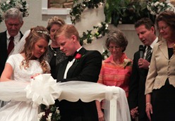 David and Priscilla had their parents and close couple friends pray over their new life together.